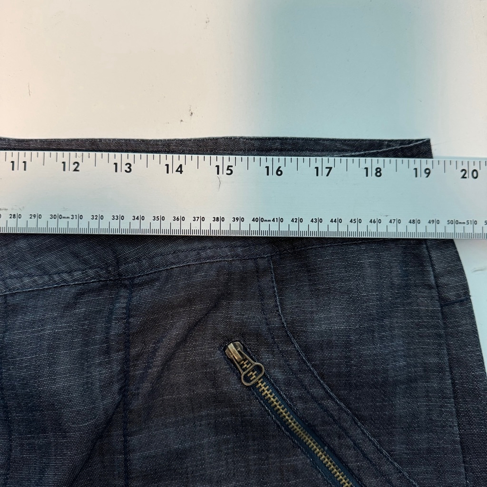 XCVI Wide Leg Pants Women XL Blue Chambray Lagenlook Boho Zip Pockets Casual NEW - Picture 8 of 11